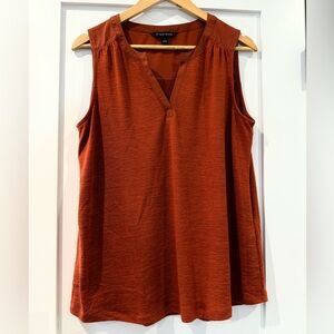 41 Hawthorn Sleeveless V-Neck Rust Blouse